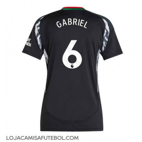 Camisa de Futebol Arsenal Gabriel Magalhaes #6 Equipamento Secundário Mulheres 2024-25 Manga Curta